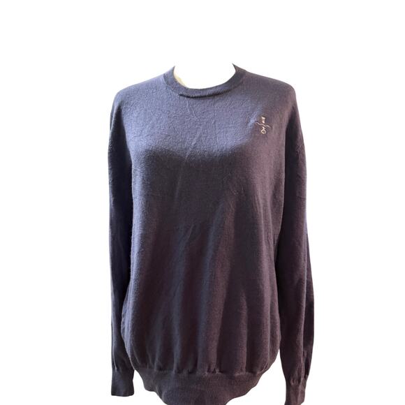 Napeague Crewneck SweaterLightweight Merino Wool Blend Sweater Blue Size Medium